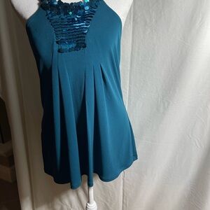 Express Teal Sequin Tank Top